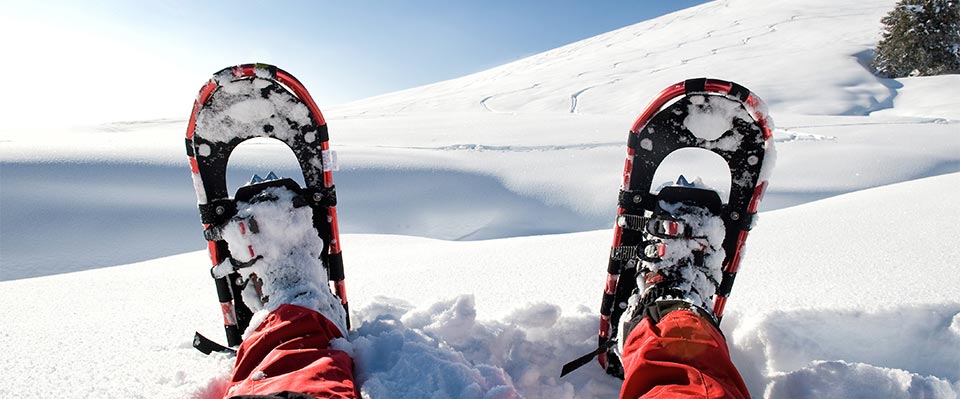 Andare con le ciaspole sulla neve in Val Senales