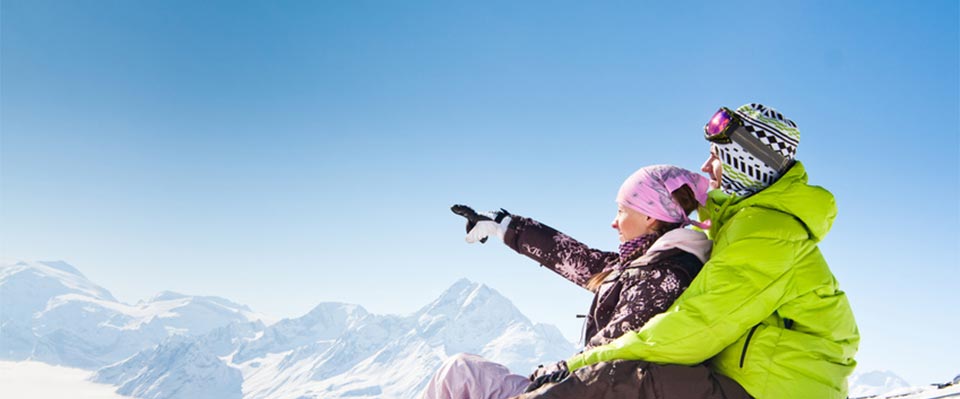 Coppia in Val Senales in inverno